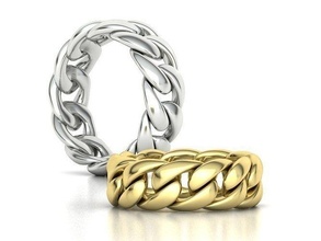 cuban link chain ring miami 5us 6us 7us 8us jewelry cuba rings fashion women band stackable men usa canada printable wax gold luxury celtic links 3d print model - Mito3D
