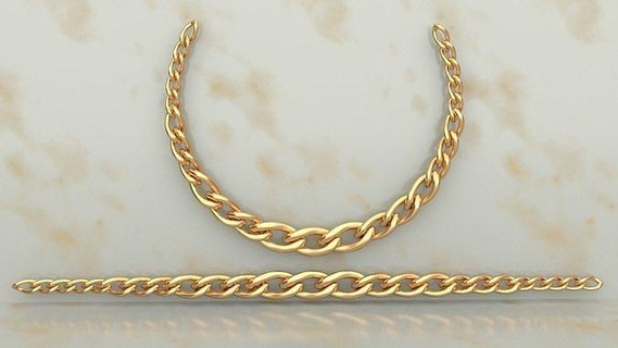 cubano collegamento catena impostato taglia collana occhio modello gioielleria acciaio oro argento stampabile collane lusso braccialetto squillare gioiello pendente moda Italia 3d print model - Mito3D