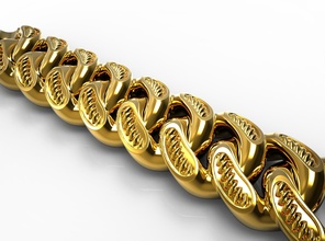 cubain lien conception or précieux bijoux luxe argent imprimable bijou bracelet sterling symbole pulsera étrusque bracelets 3d print model - Mito3D