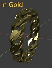 cubano ligação anel brilhante legal argolas bling moda elegante vbotgamer ouro brilhando arte joalheria 3d print model - Mito3D
