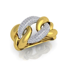 cubano ligação anel 01 jóia noivado Casamento jóias diamante imprimível ouro moda esterlina branco brilhante gema prata beleza 3d print model - Mito3D
