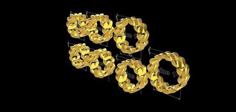cuban link ring collection num 2 design jewelry cubanlink silver gold platinum menring fashion jewelrydesign ringcollection rings 3d print model - Mito3D