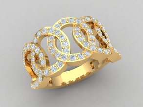 cubano ligação anel peso jóia gema noivado Casamento jóias diamante prata joalheria engagem ouro moda esterlina branco brilhante safira beleza argolas brincos 3d print model - Mito3D