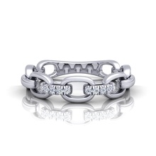 cubano enlace anillo joya compromiso Boda joyería diamante imprimible plata oro enganchar Moda libra esterlina blanco colgante pendiente collar 3d print model - Mito3D