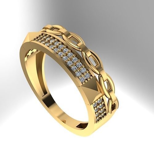 cuban pyramid wedding ring gold jewelry silver printable diamond jewellery jewel gem engagement fashion platinum engagem brilliant finger rings 3D print model - Mito3D