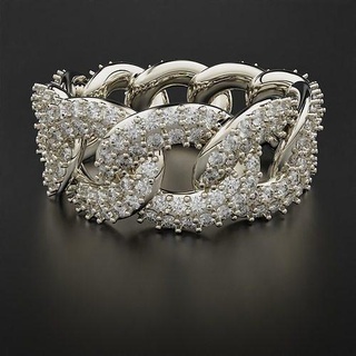 kubanisch Ring Schmuck wertvoll Juwel Platin Gold Silber druckbar brillant Diamant Sterling Engagement Ringe 3d print model - Mito3D
