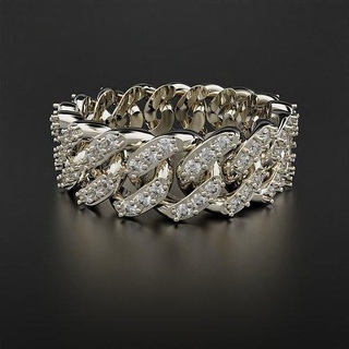 kubanisch Ring Schmuck wertvoll Juwel Platin Gold druckbar brillant Diamant Silber Sterling Engagement Ringe 3d print model - Mito3D