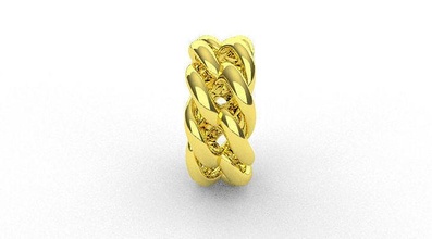 kubanisch Ring Schmuck Kubanring Gold Silber Mode 3d print model - Mito3D