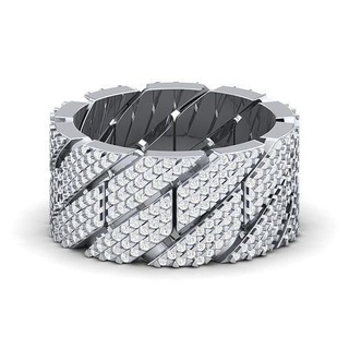 kubanisch Ring Ringe Sterling Silber druckbar Schmuck HipHop Diamant Mode Schönheit Gold neueste Design cad stilvoll Western scheinen Juwel 3d print model - Mito3D