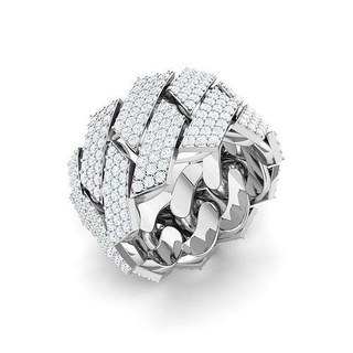 cubano squillare anelli sterlina argento stampabile gioielleria hiphop diamante moda bellezza oro più recente design cad elegante occidentale splendere gioiello gemma 3d print model - Mito3D