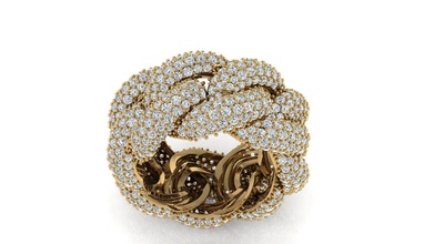 cuban ring custom - size 10 jewelry desktop luxury shape printable gold rings 3d print model - Mito3D