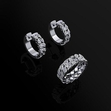 cubano squillare orecchini gioielleria lusso elegante gemma oro argento nozze diamante orecchino braccialetto collane pendente rinoceronte accessorio bellezza moda design cad gioiello anelli 3d print model - Mito3D