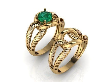 cuban rings ring emerald jewelry gold diamond jewel jewellery silver printable engagement sapphire cartie luxury fashion collection bulk niloufar mirshahidi gem 3d print model - Mito3D