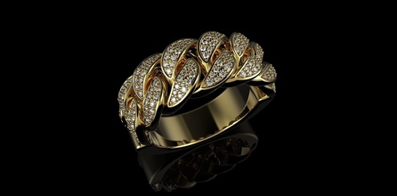 cuban rings small diamonds 1 jewelry gem gold platinum diamond ring brilliant silver wedding carat brillant sterling sapphire vintag bangle fashion beauty cad jewel 3d print model - Mito3D