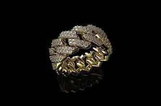 kubanisch größe schmuck juwel silber karat gold reichtum luxus platin diamant ring kasse münze druckbar sterling euro wertvoll disjunkt leuchtenden ringe 3d print model - Mito3D