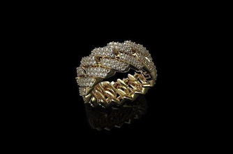 cuban size m gold jewelry silver ring diamond jewel sterling engagement fashion beauty gem wedding jewellery bracelate vintag cad solitair bangle rings 3d print model - Mito3D