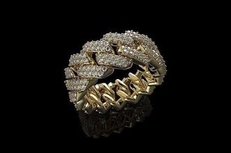 cubano talla p oro joyería joya plata anillo diamante boda enganchar libra esterlina compromiso moda belleza canalla brazalete solitario vendimia anillos 3d print model - Mito3D