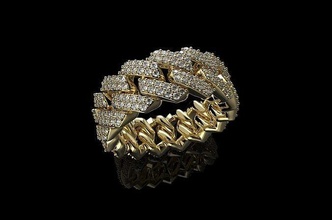 cubano Talla oro joyería joya plata anillo diamante libra esterlina compromiso Boda vendimia pulsera Moda belleza solitario brazalete 3d print model - Mito3D