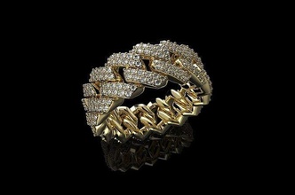 cubano Talla oro joyería joya plata Boda diamante anillo enganchar Moda canalla solitario vendimia belleza libra esterlina brazalete compromiso 3d print model - Mito3D