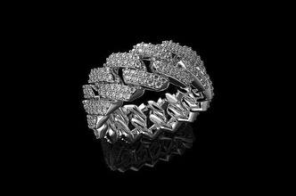cubano tamanho q ouro gema quilate prata diamante anel joalheria imprimível esterlina casamento jóias jóia vintag moda beleza cafajeste noivado pulseira engagem argolas 3d print model - Mito3D