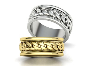 cubain mariage bande bague hommes 3dmodel bijoux lourd anneaux mariée imprimable 3d print model - Mito3D