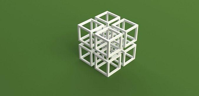 cubo 4x4 Aperto arte simbolo Modelli sculture astratto design scultura 3d Stampa scultore stl file illustrazione scatola giocattoli matematica matematico geometrico scienza geometria 3d print model - Mito3D