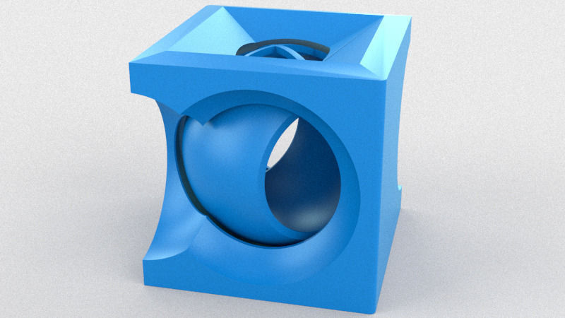 cubesphere box hole in middle builder challenge aweoms cool sweet amazing art sculptures 3D print model - Mito3D