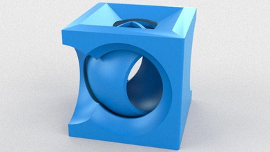 cubesphère boîte trou in milieu constructeur défi génial cool doux incroyable art sculptures 3d print model - Mito3D