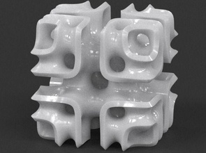 cubic lattice sculpture cuboctahedron platonic fractal lidinoid cube showpiece mathematical art design math schwarz p triply periodic triple 3d print model - Mito3D