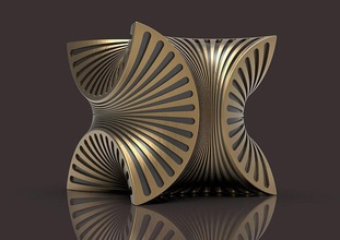 cubica cubo arte forma scultura statua Stampa stampabile luce decorazione architettonico matematico stampato geometrico astratto arredamento simbolo 3d print model - Mito3D