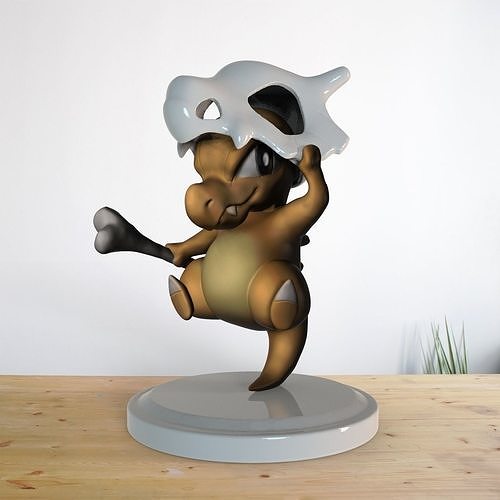 cubone Pokemon personalizado arte escultura modelado 3d design sculture 3D print model - Mito3D