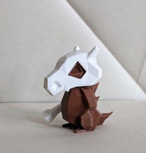 cubone poly pokemon lowpoly polygon faceted cubism ash pikachu nintendo gameboy firstgen generation figure collection gift kids toys birthday pokeball games 3d print model - Mito3D