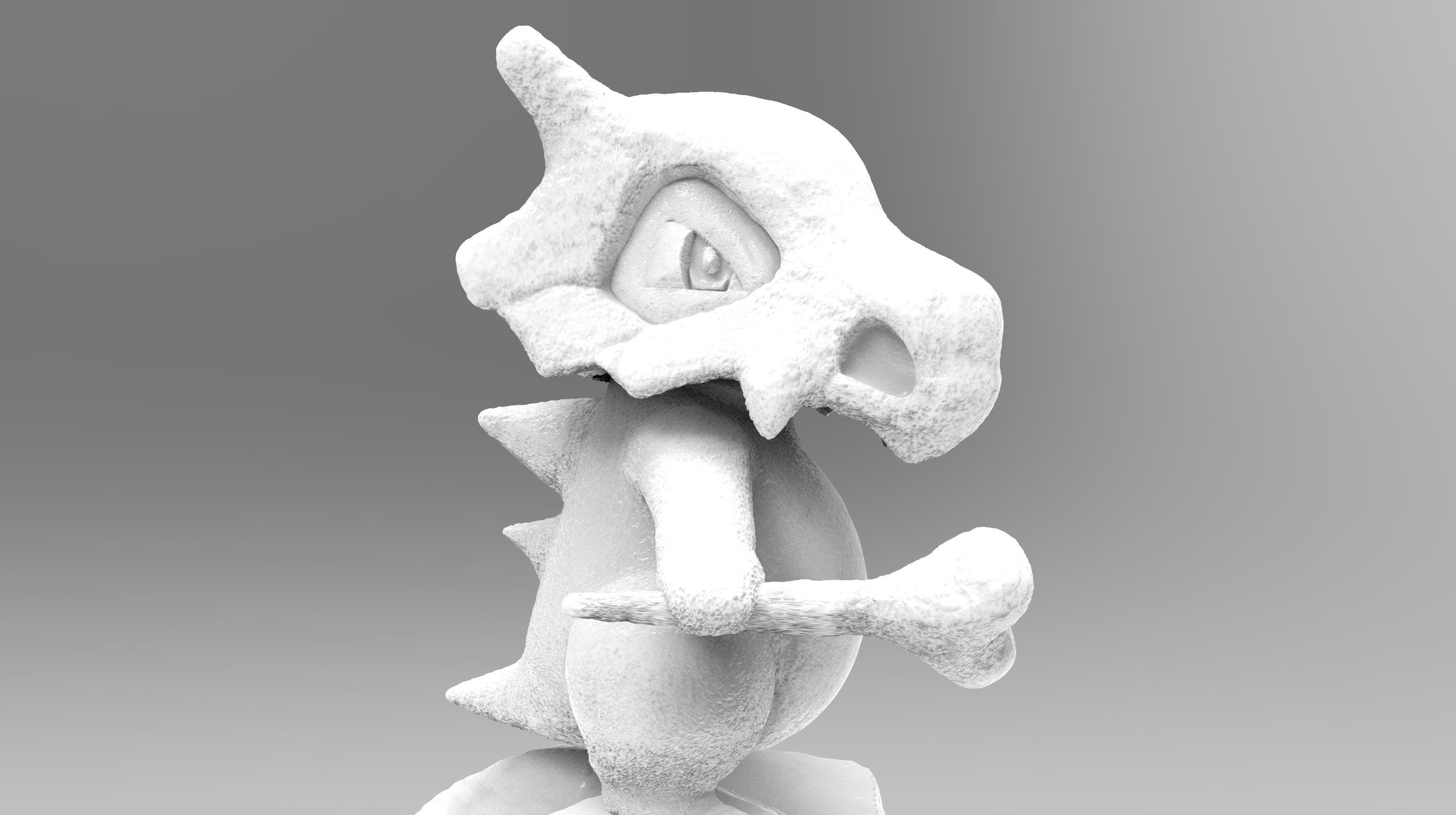 cubone sculpture 3d printable model figure pokemon detailed charizard games toys 3D print model - Mito3D