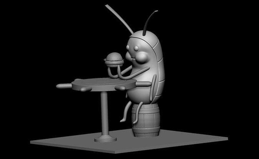 hamamböceği bob Esponja hayvan Sanat oyuncak kangreburger plankton kabuklu basamaklı Oceano dibujo animasyonlu meme Bobesponja oyunlar oyuncaklar 3d print model - Mito3D