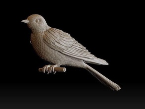 coucou oiseau branche oiseaux colombe impression statue mésange sculpture highpoly art sculptures 3d print model - Mito3D