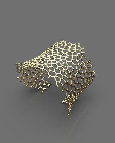 manguito pulseira ouro dourado joalheria jóias impressão imprimível prototipagem fundida joia imprimante bijuteria bijuterias pulseiras prata moda moderno 3D print model - Mito3D