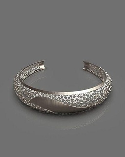 manchette bracelet or d'or bijoux impression imprimable prototypage jeter joaillerie imprimante bijou bracelets argent mode moderne 3d print model - Mito3D