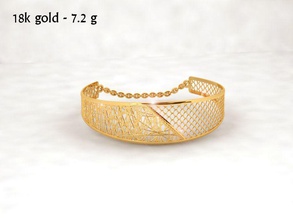 bangle silver ring gold golden bracelet cuff jewelry jewellery print printing printable cast bracelets fashion modern lux art flower 3d print model - Mito3D