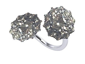 cuff ring diamond golden silver jewelry rings 3d print model - Mito3D