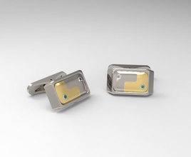 cufflinks jewelry printable gold diamond silver 3d print model - Mito3D