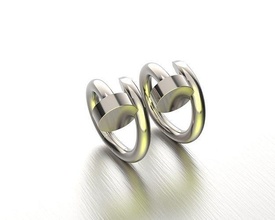 gemelli gioielleria stampabile argento oro 3d artista bianca zaponki Marche italiano moda uomini inossidabile acciaio metallico 3d print model - Mito3D