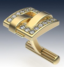 cufflinks buckle gems lightweight silver gold style fashion woman man sterling jewellery jewelry 3d print model - Mito3D