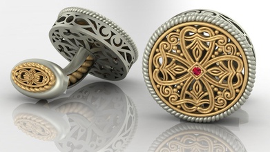 kol düğmeleri yaratıcı desenler lüks takı elmas taş yazdırılabilir retro mücevher zrbrush 3 boyutlu özel altın 3d print model - Mito3D