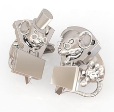 cufflinks mouses gold jewelry jewellery print cnc stl fasion sculpt animals 3d print model - Mito3D