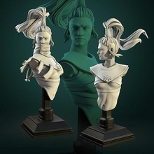 culte assassin bustes 2 variantes pre supported buste sculpture figure tête femelle 3dminiature 3d 3dprinting présupporté fantaisie personnage statue Jeux jouets 3d print model - Mito3D