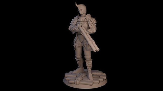 cultist sculpture warhammer 40k tabletop rpg roleplay scifi syfi sculptures chaos proxy sci fi character hobby diy 3d print model - Mito3D