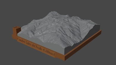 cumbre saltar fraile montaña paisaje volcán terreno ambiente naturaleza fotogrametría elevación dem Ciencias 3d print model - Mito3D