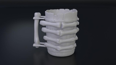 cup bone hand container jar skeleton kitchen stylized drink art finger house dining 3d print model - Mito3D