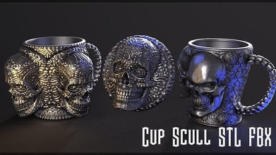 cup scull 3d print model clay art container vase handmade deco porcelain houseware traditional antique decoration pottery house decor 3d print model - Mito3D