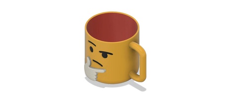 fincan düşünme emoji ev eşyaları kahve çay sofra takımı mutfak yemek 3d print model - Mito3D